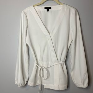 J Crew white wrap top